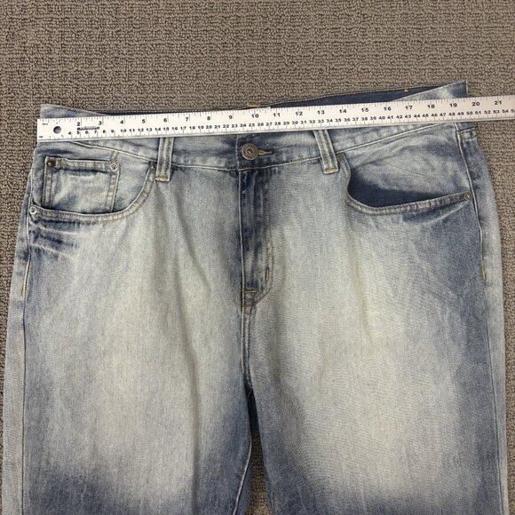 Ecko Unltd Jeans 40X31 Relaxed Fit Straight Leg Mid Rise Distressed Stone Wash - Picture 4 of 16